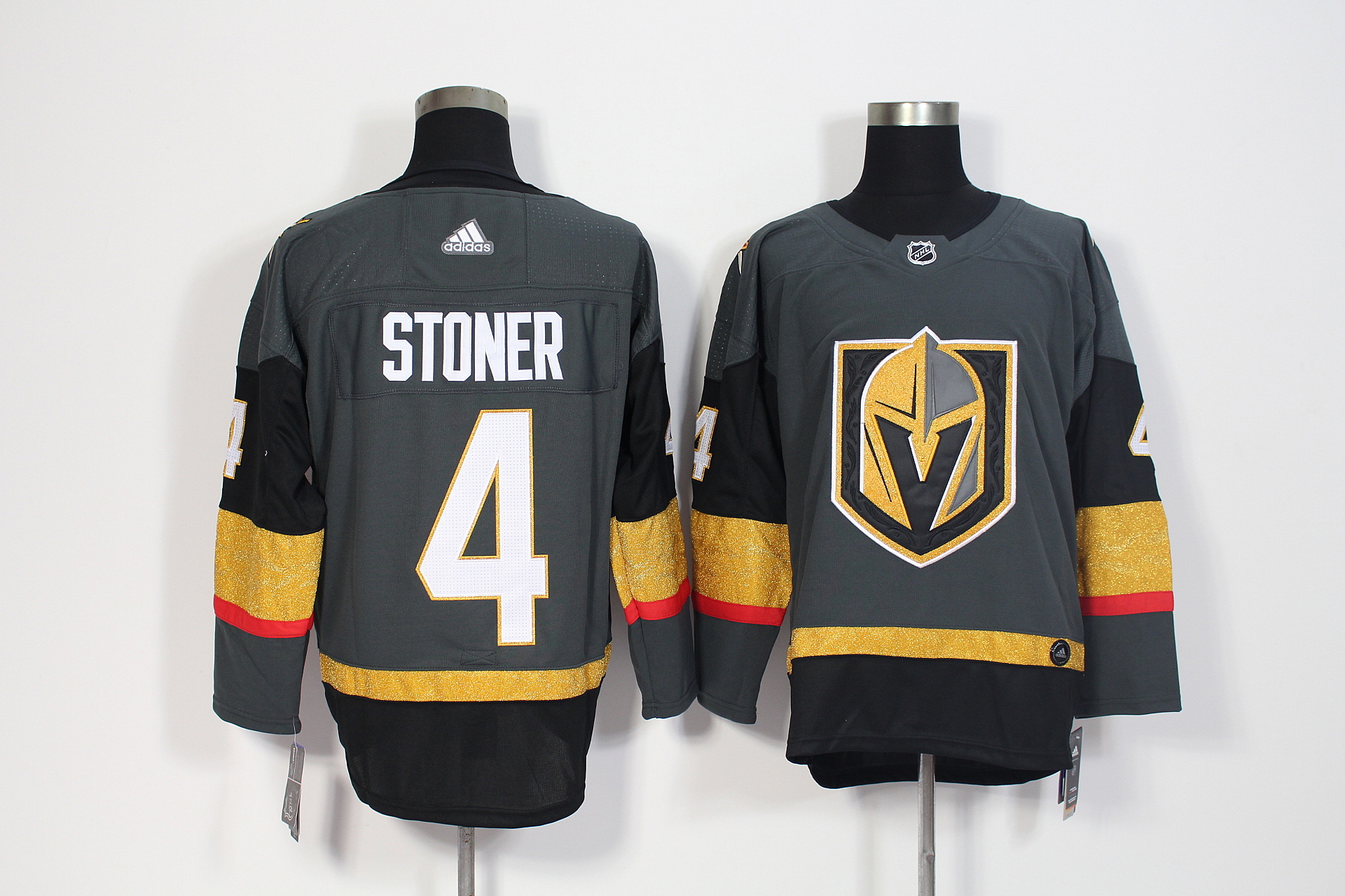 Men's Adidas Vegas Golden Knights #4 Clayton Stoner Grey Stitched NHL Jersey Men's Adidas Vegas Golden Knights #4 Clayton Stoner Grey Stitched NHL Jersey